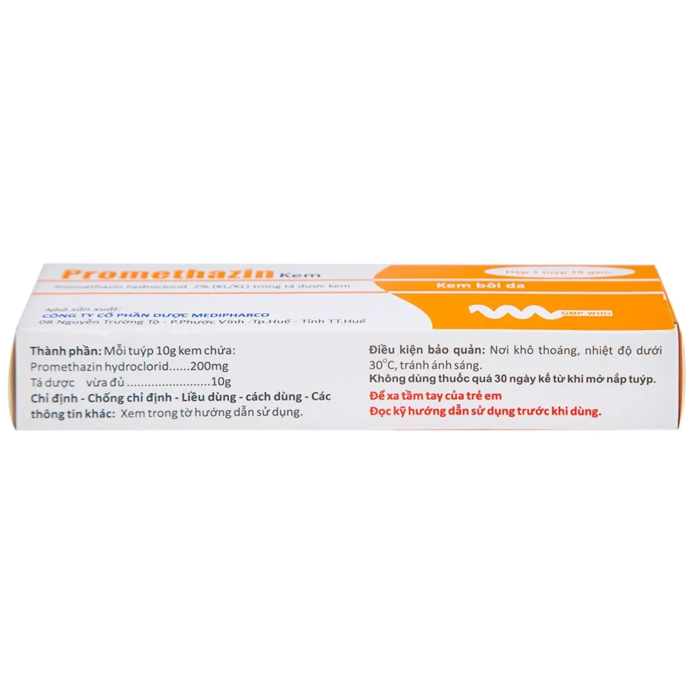 Hình ảnh Kem bôi da Promethazin 2% Medipharco điều trị ngứa sẩn, mày đay, côn trùng đốt (1 tuýp x 10g) 