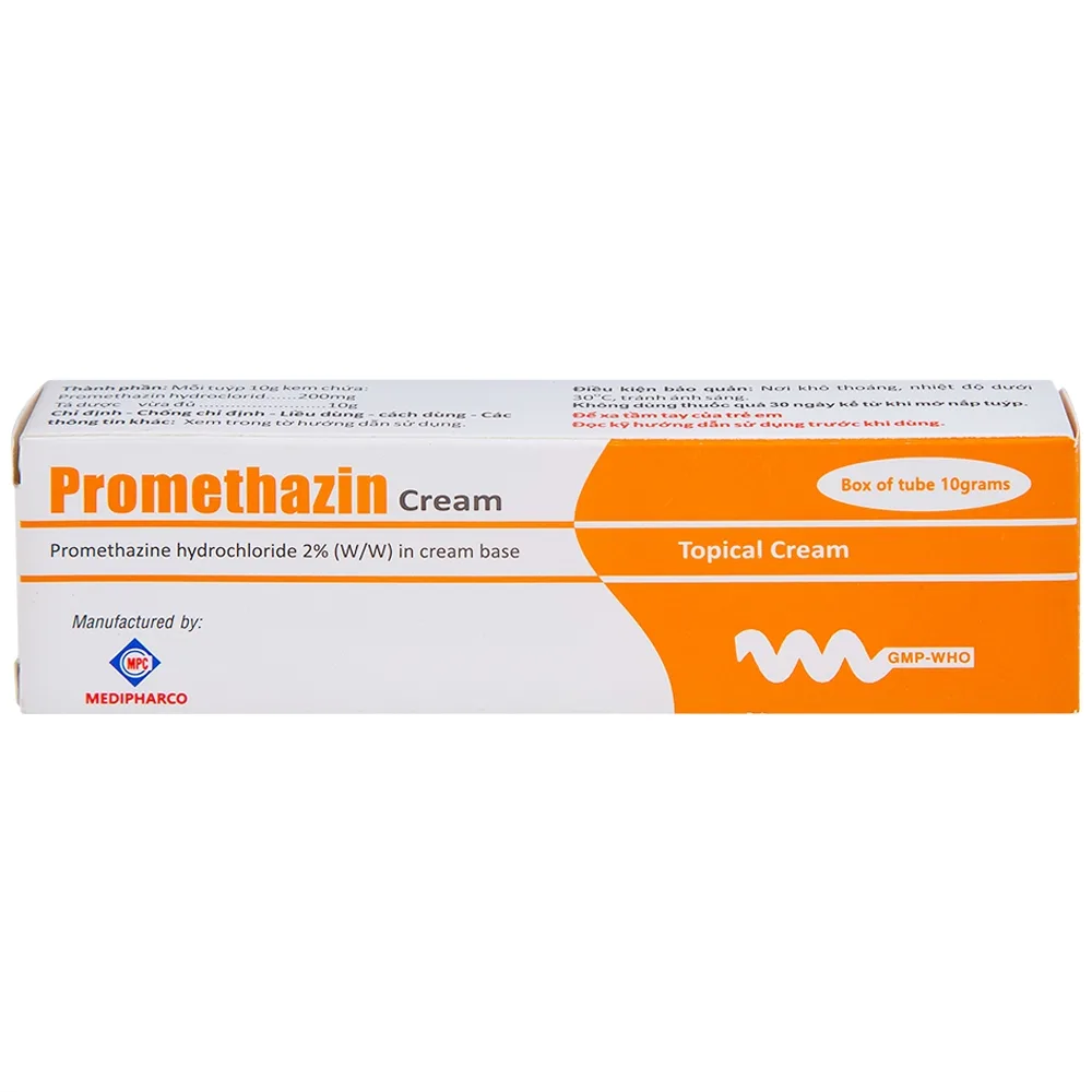 Hình ảnh Kem bôi da Promethazin 2% Medipharco điều trị ngứa sẩn, mày đay, côn trùng đốt (1 tuýp x 10g) 