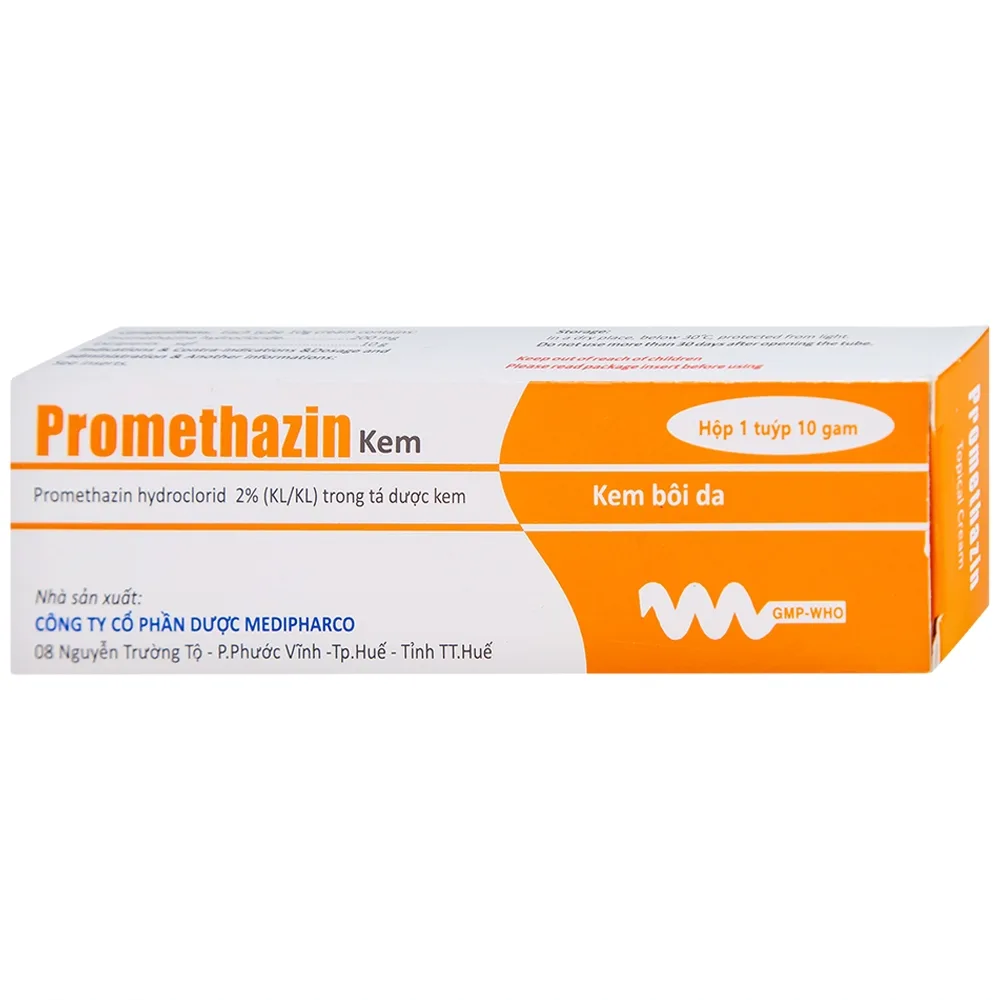 Hình ảnh Kem bôi da Promethazin 2% Medipharco điều trị ngứa sẩn, mày đay, côn trùng đốt (1 tuýp x 10g) 