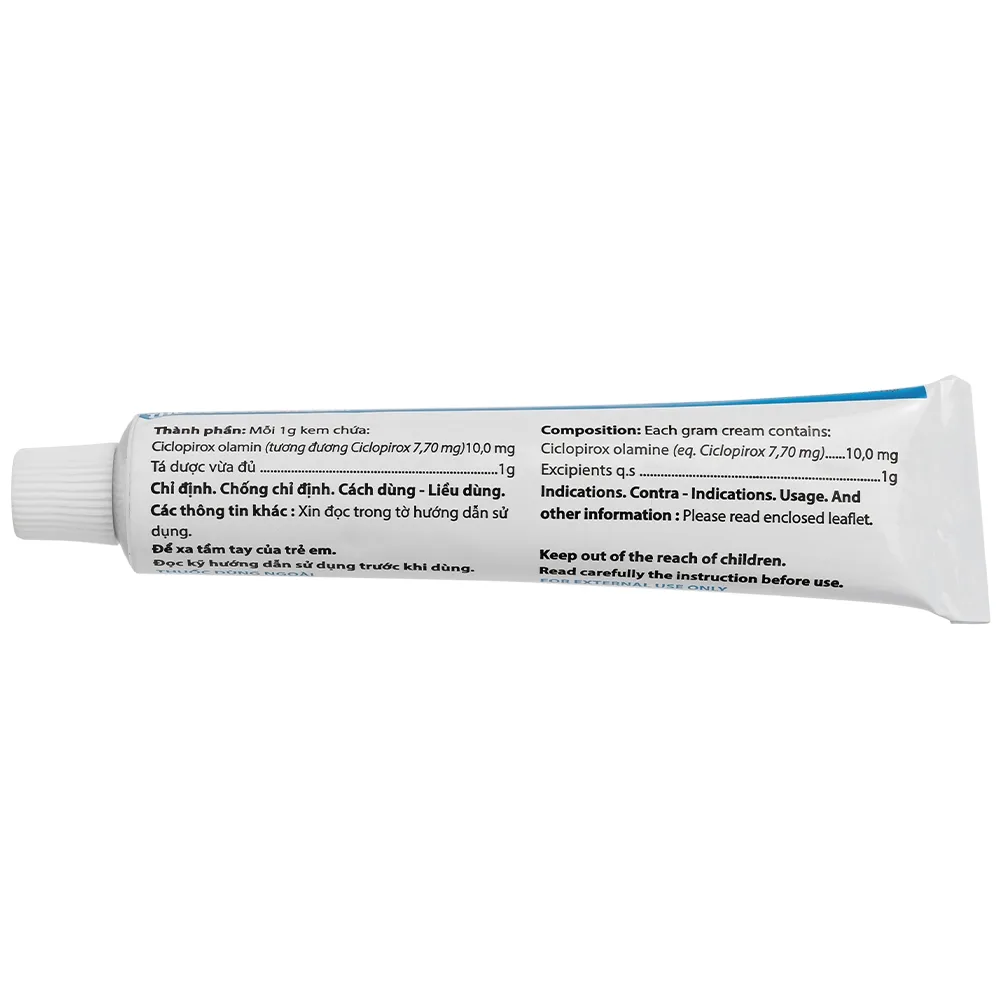 Hình ảnh Kem bôi da Ciclopirox 0,77% VCP điều trị nấm da chân, nấm da đùi và nấm da toàn thân (15g)