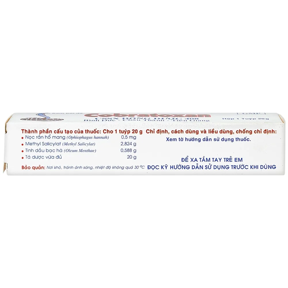 Hình ảnh Kem xoa nọc rắn Cobratoxan 20g Cửu Long tác dụng điều trị đau xương khớp (10 tuýp)