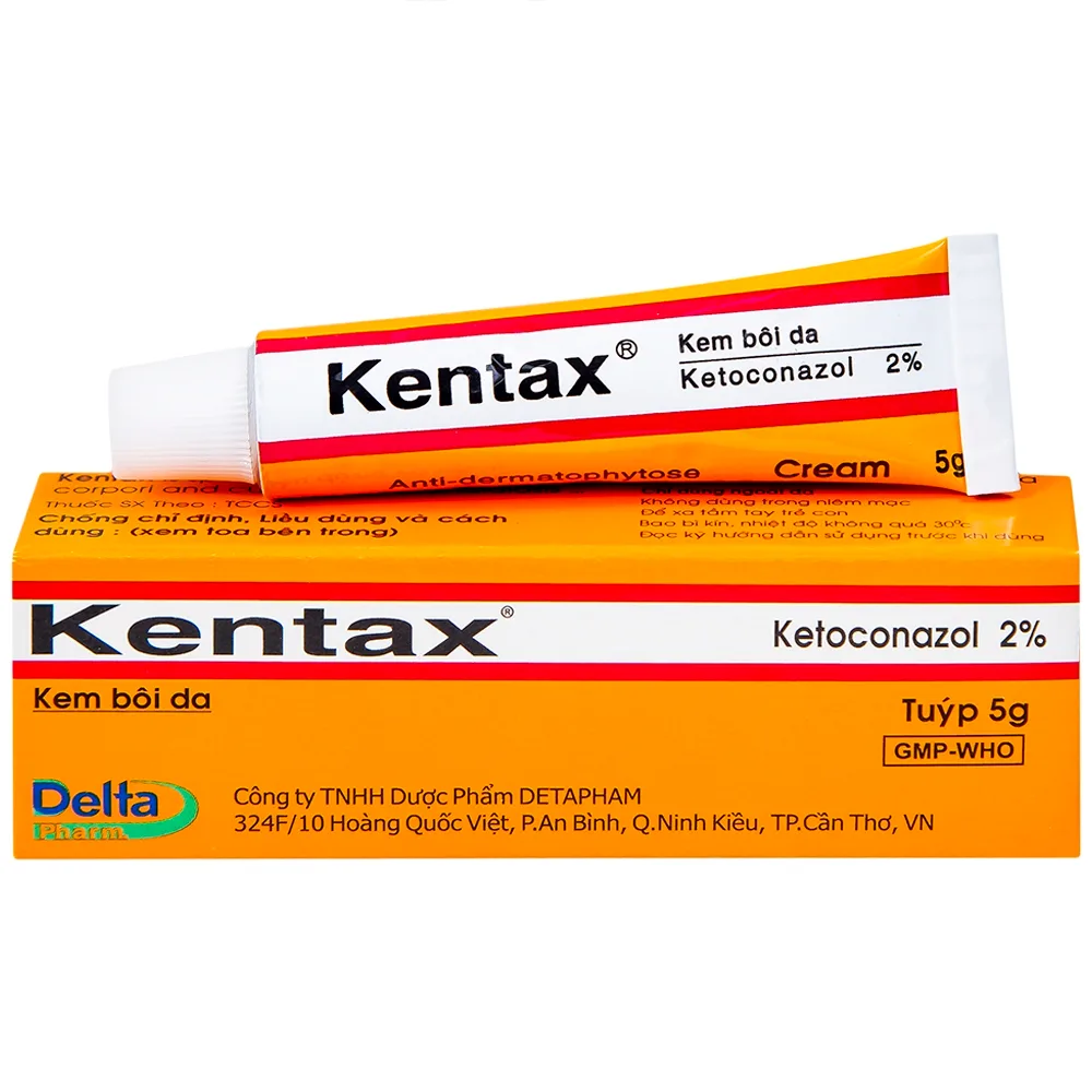 Hình ảnh Kem bôi da Kentax Detapharm điều trị lác, lang ben, lác biếng, nấm kẽ (5g)