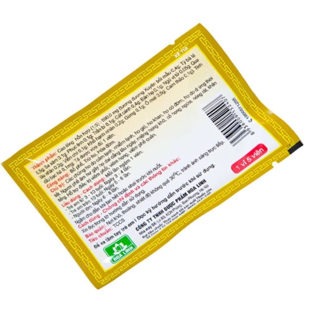 Hình ảnh Viên ngậm Bảo Thanh Hoa Linh không đường - bổ phế, trừ ho, hóa đờm (20 vỉ x 5 viên)
