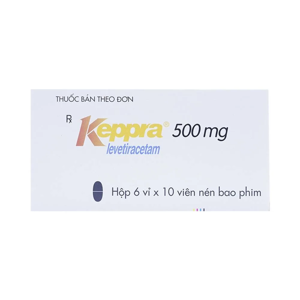 Hình ảnh Viên nén Keppra 500mg GSK điều trị các cơn động kinh cục bộ (6 vỉ x 10 viên)