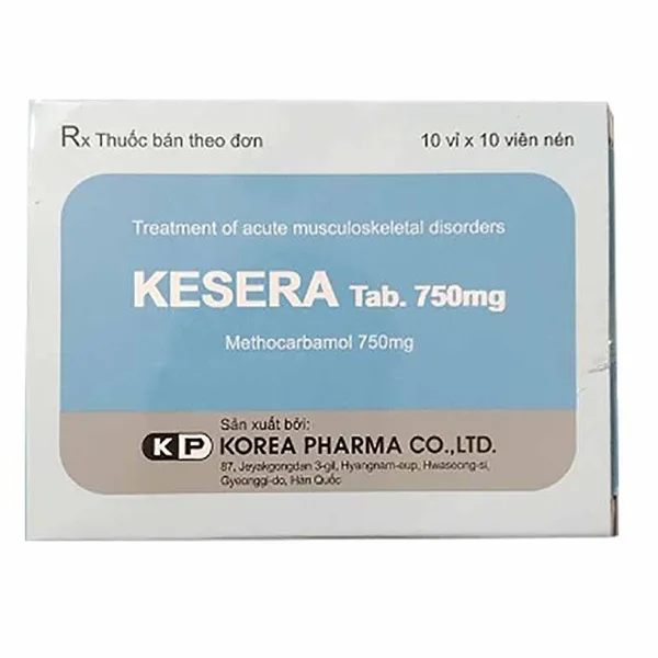 Hình ảnh Viên nén Kesera 750mg Korea Pharma giảm đau do bong gân, căng cơ, chấn thương (10 vỉ x 10 viên)