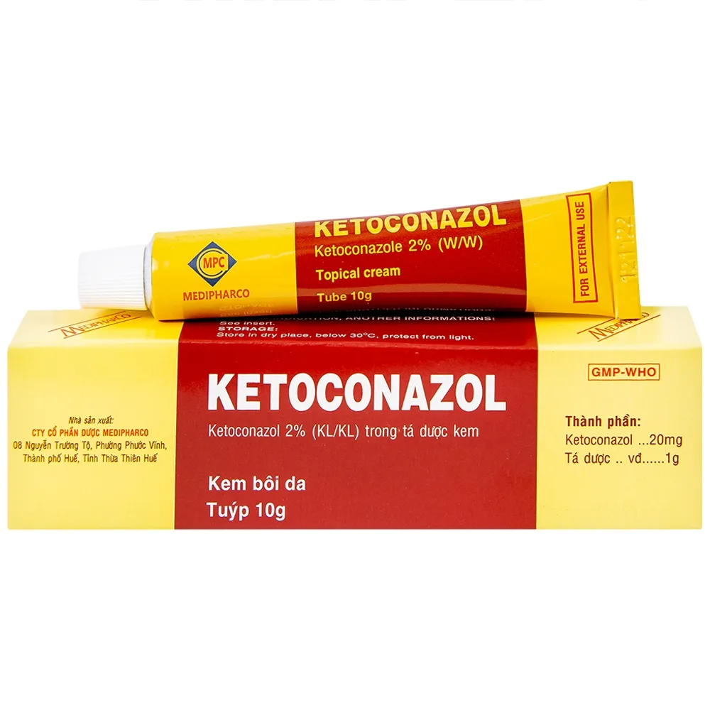 Hình ảnh Kem bôi da Ketoconazol 2% Medipharco điều trị các bệnh nấm da và niêm mạc (10g)