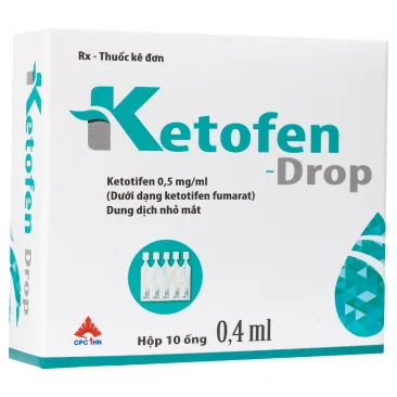 Hình ảnh Thuốc nhỏ mắt Ketofen Drop 0.4ml CPC1HN điều trị các tình trạng viêm kết mạc cấp hay mãn tính (10 ống)