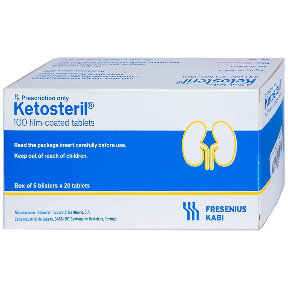 Hình ảnh Thuốc Ketosteril Fresenius Kabi phòng ngừa và điều trị suy thận mạn (5 vỉ x 20 viên)