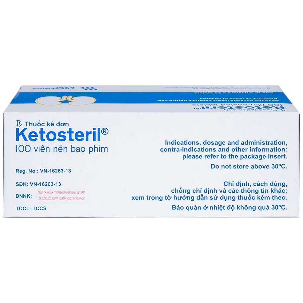 Hình ảnh Thuốc Ketosteril Fresenius Kabi phòng ngừa và điều trị suy thận mạn (5 vỉ x 20 viên)
