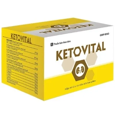 Hình ảnh Thuốc Ketovital Gia Nguyễn phòng ngừa và điều trị bệnh suy thận mạn (10 vỉ x 10 viên)