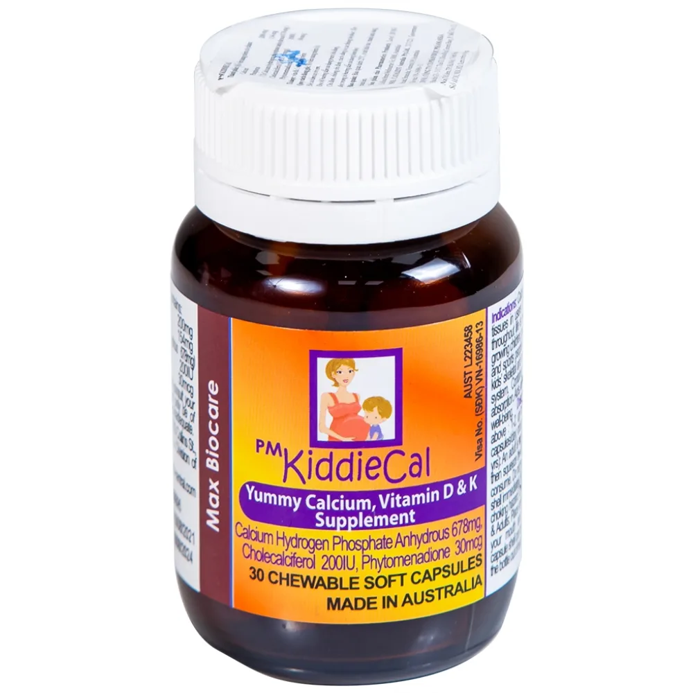 Hình ảnh Viên nhai KiddieCal Catalent bổ sung canxi và vitamin D (30 viên)