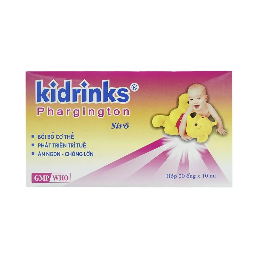 Hình ảnh Siro Kidrinks Phargington USA - NIC Pharma bồi bổ cơ thể, phát triển trí tuệ (20 ống x 10ml)