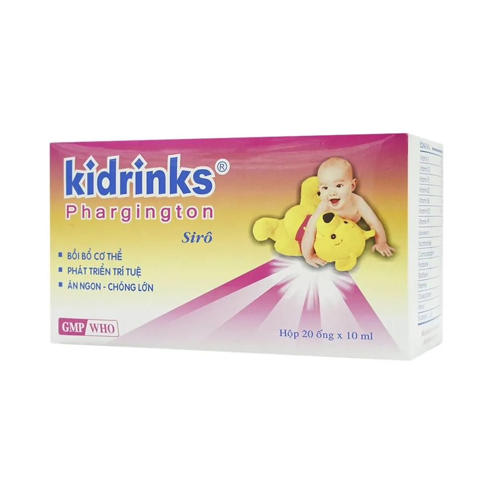 Hình ảnh Siro Kidrinks Phargington USA - NIC Pharma bồi bổ cơ thể, phát triển trí tuệ (20 ống x 10ml)