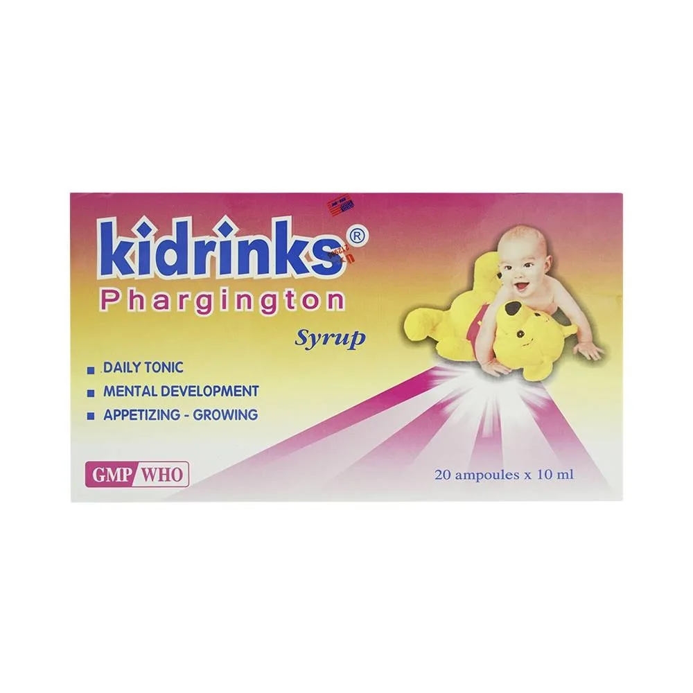 Hình ảnh Siro Kidrinks Phargington USA - NIC Pharma bồi bổ cơ thể, phát triển trí tuệ (20 ống x 10ml)