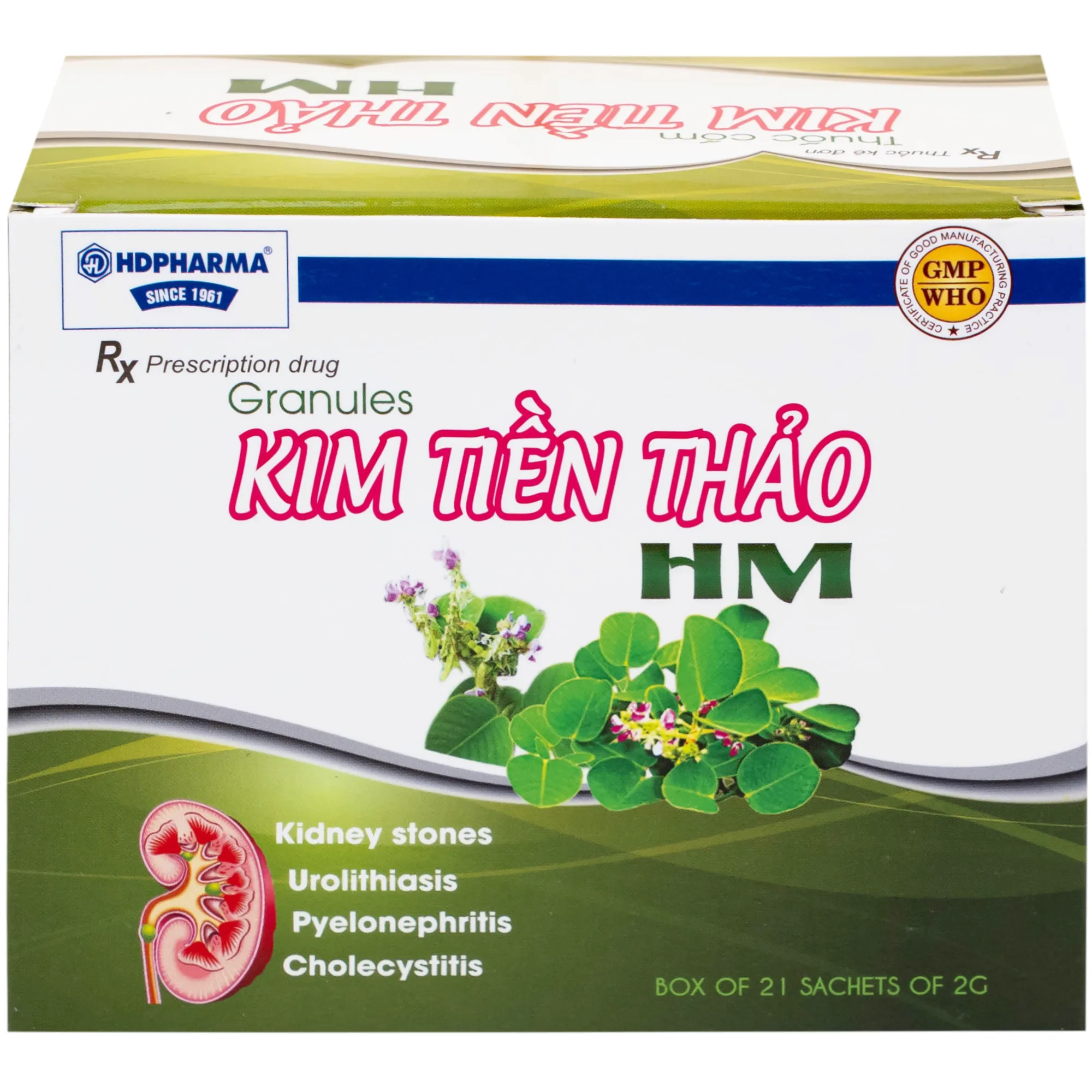 Hình ảnh Thuốc cốm Kim Tiền Thảo HM trị sỏi thận, sỏi niệu, viêm bể thận, viêm túi mật (21 gói x 2g)
