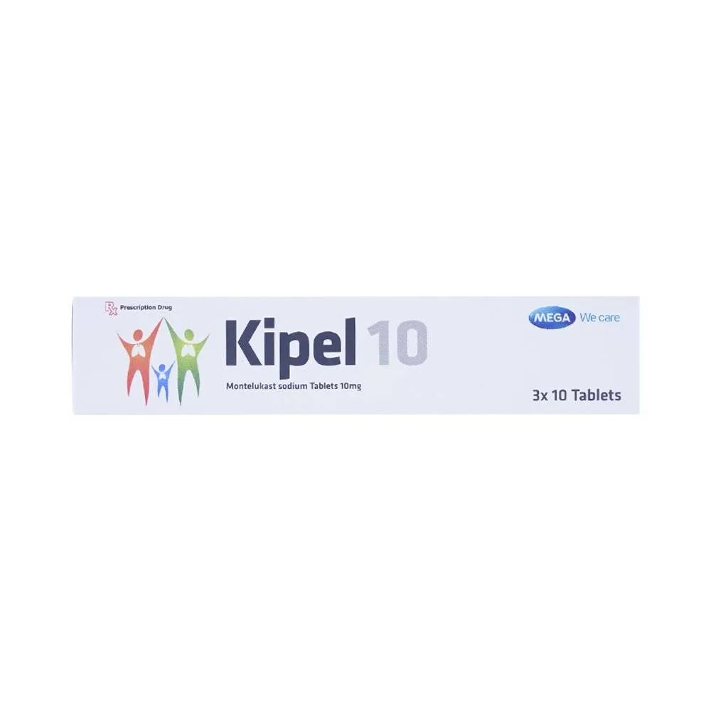 Hình ảnh Viên nén Kipel 10 MEGA We Care phòng và điều trị hen phế quản mạn tính, co thắt phế quản (3 vỉ x 10 viên)