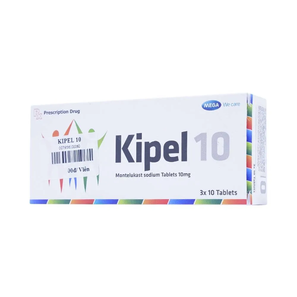 Hình ảnh Viên nén Kipel 10 MEGA We Care phòng và điều trị hen phế quản mạn tính, co thắt phế quản (3 vỉ x 10 viên)