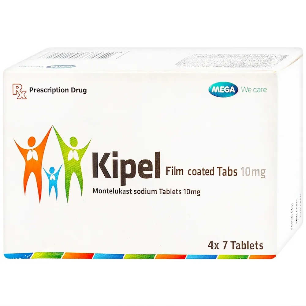 Hình ảnh Viên nén Kipel 10mg MEGA We care phòng và điều trị hen phế quản, co thắt phế quản (4 vỉ x 7 viên)