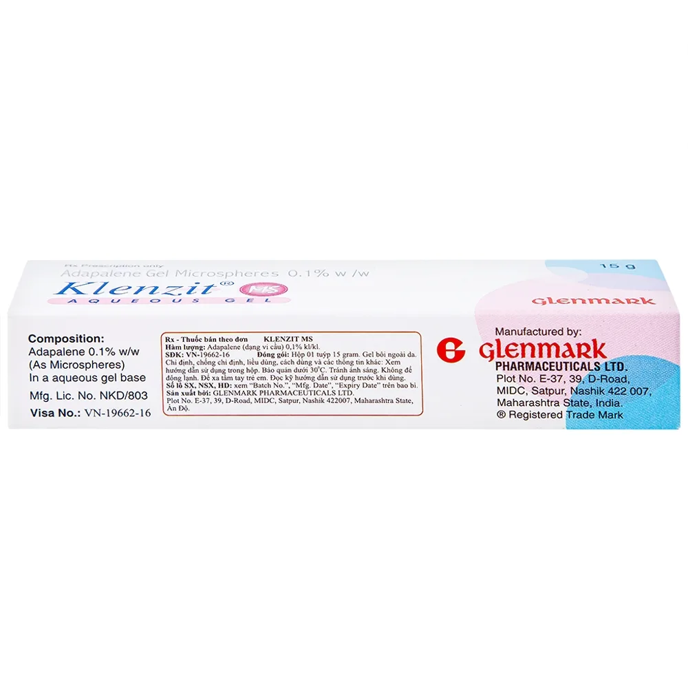 Hình ảnh Gel bôi da Klenzit MS điều trị mụn trứng cá (15g)