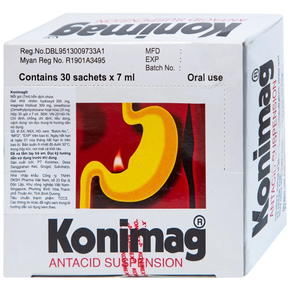 Hình ảnh Hỗn dịch uống Konimag PT Konimex giảm buồn nôn, khó tiêu, loét đường tiêu hóa (30 gói x 7ml)