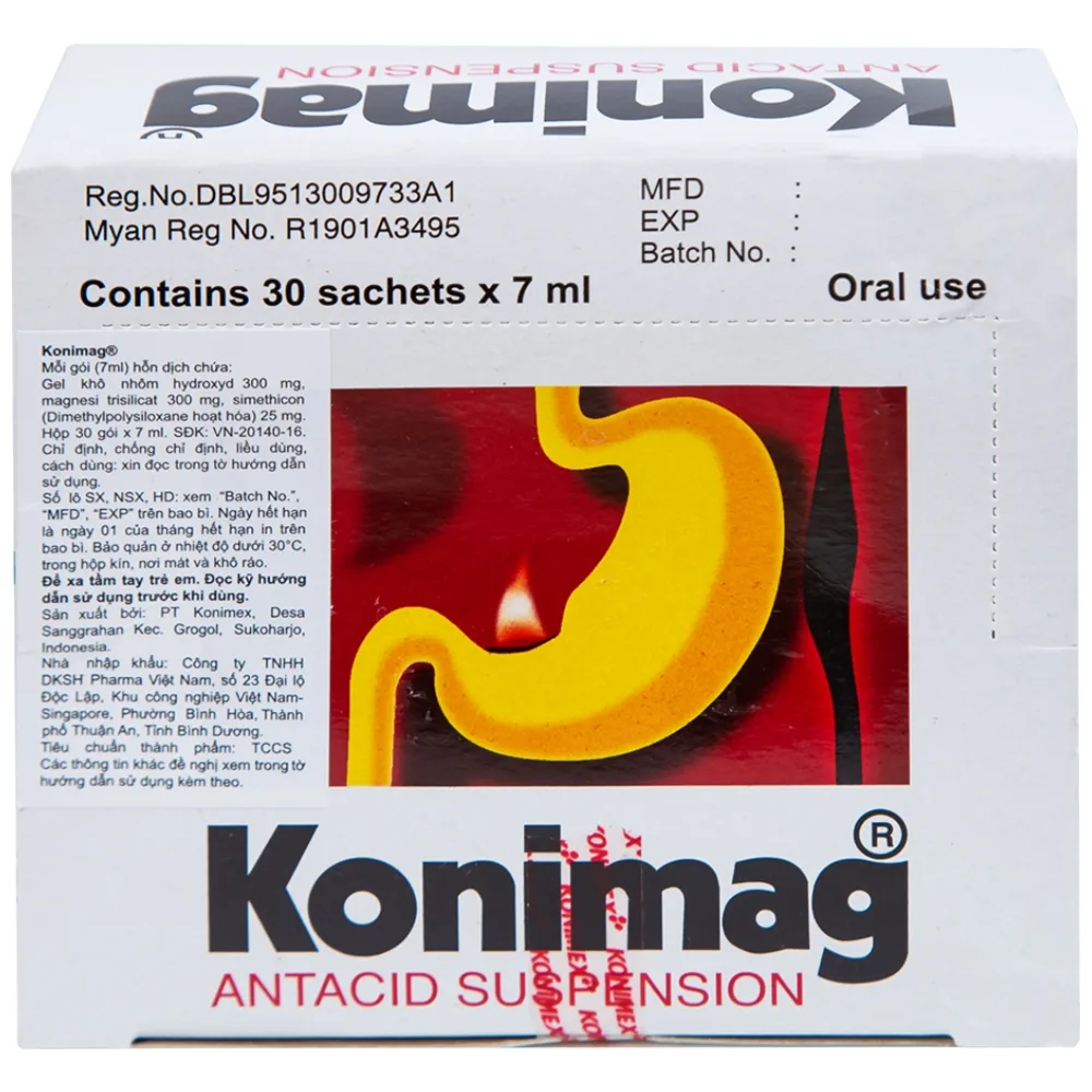Hình ảnh Hỗn dịch uống Konimag PT Konimex giảm buồn nôn, khó tiêu, loét đường tiêu hóa (30 gói x 7ml)
