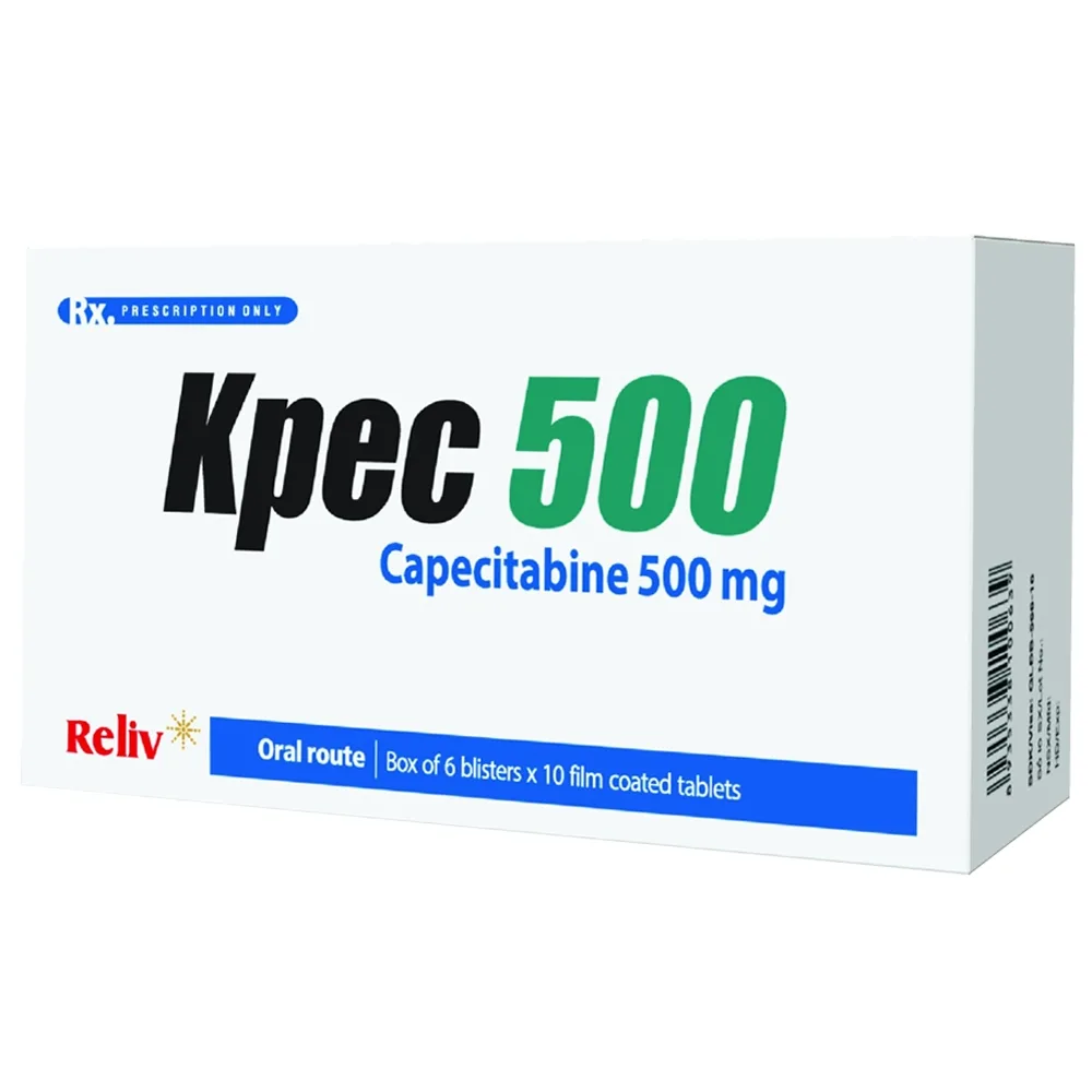 Hình ảnh Thuốc KPEC 500 Reliv điều trị ung thư vú, ung thư đại tràng, ung thư đại trực tràng (6 vỉ x 10 viên)