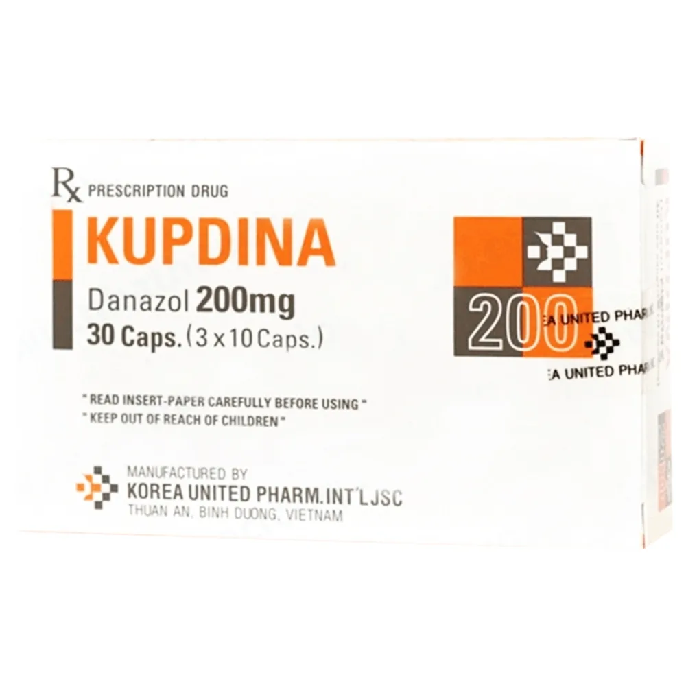 Hình ảnh Viên nang cứng Kupdina 200mg Korea United Pharm điều trị đau trong lạc nội mạc tử cung, u xơ tuyến vú (3 vỉ x 10 viên)