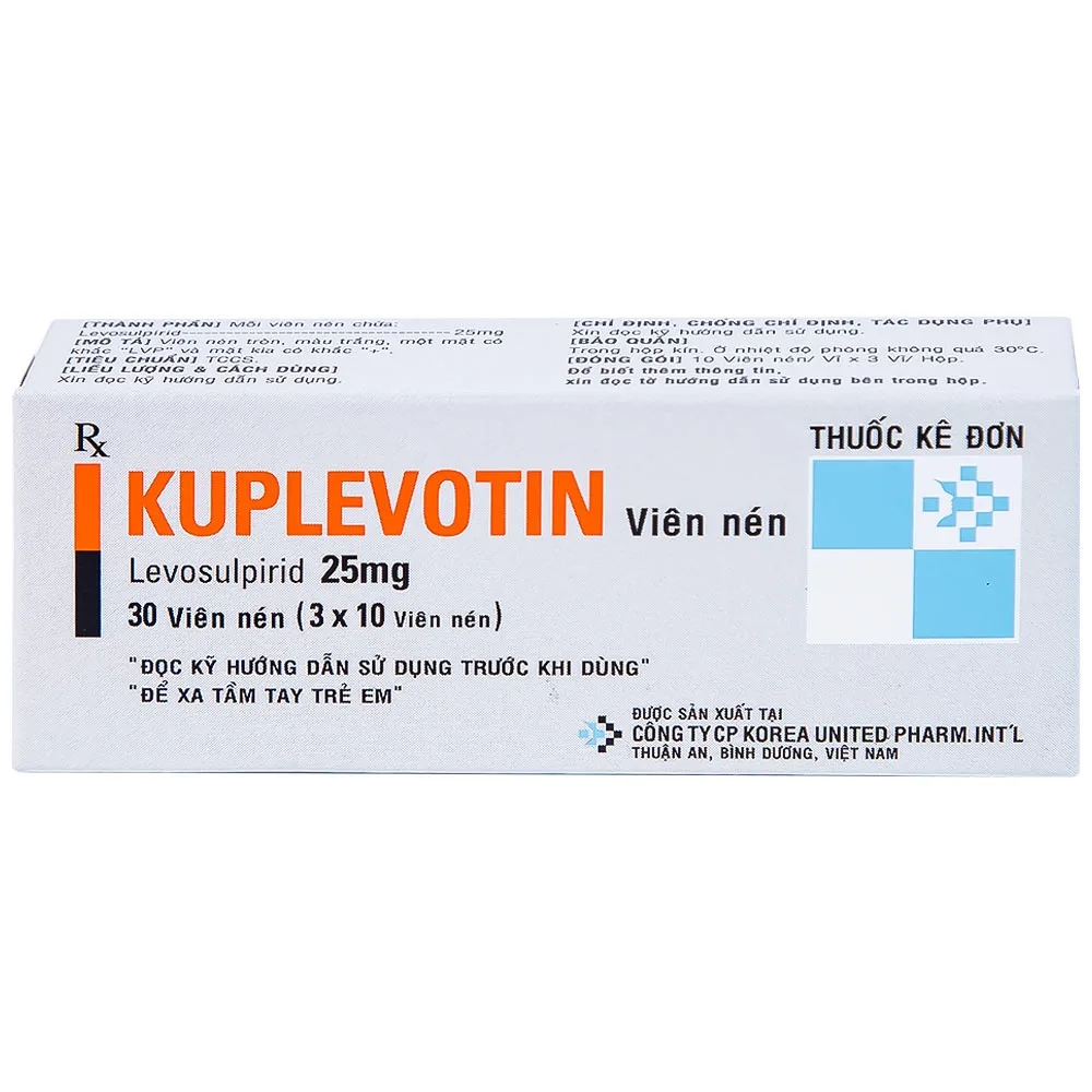 Hình ảnh Viên nén Kuplevotin 25mg Korea United điều trị rối loạn tiêu hóa, trướng bụng (3 vỉ x 10 viên) 