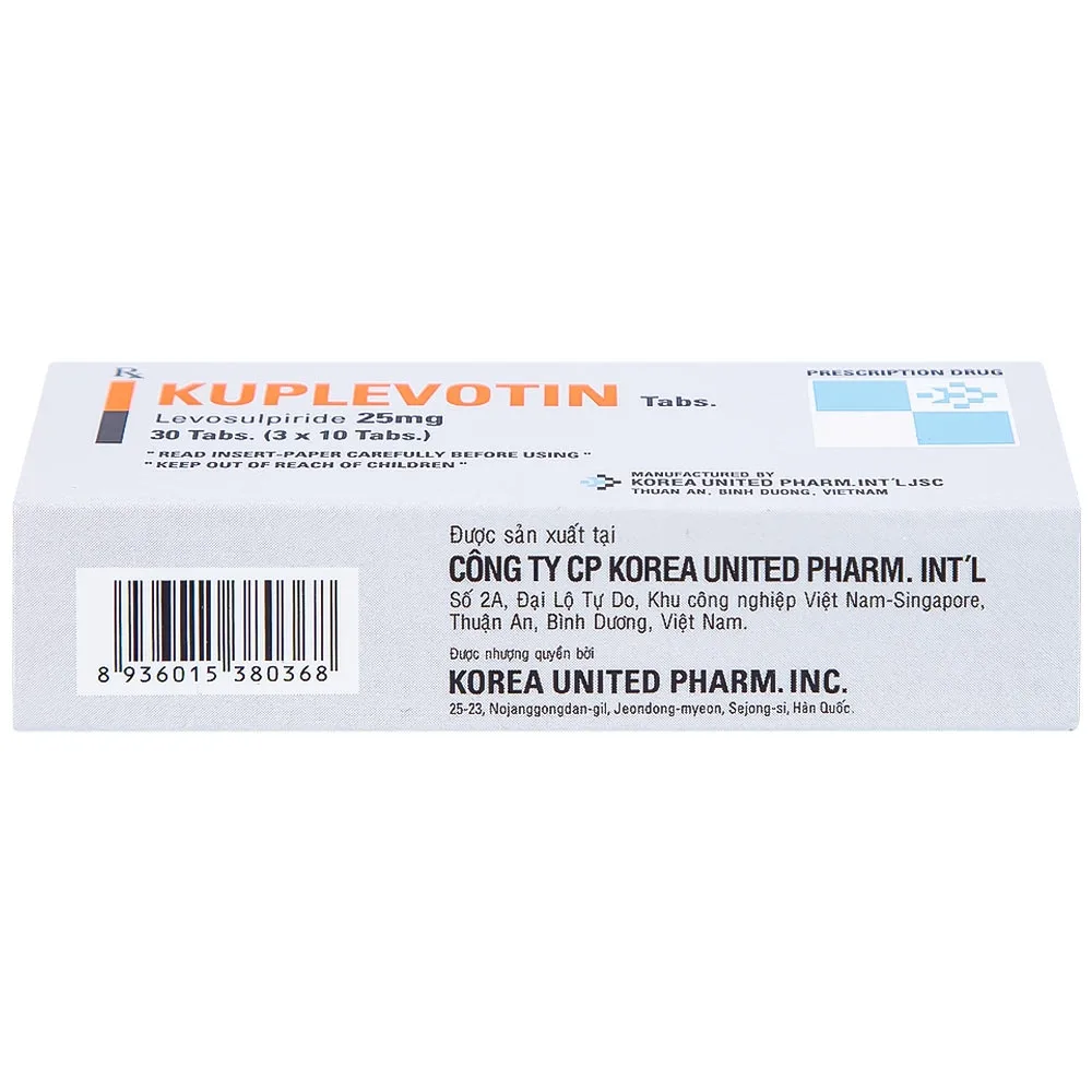 Hình ảnh Viên nén Kuplevotin 25mg Korea United điều trị rối loạn tiêu hóa, trướng bụng (3 vỉ x 10 viên) 