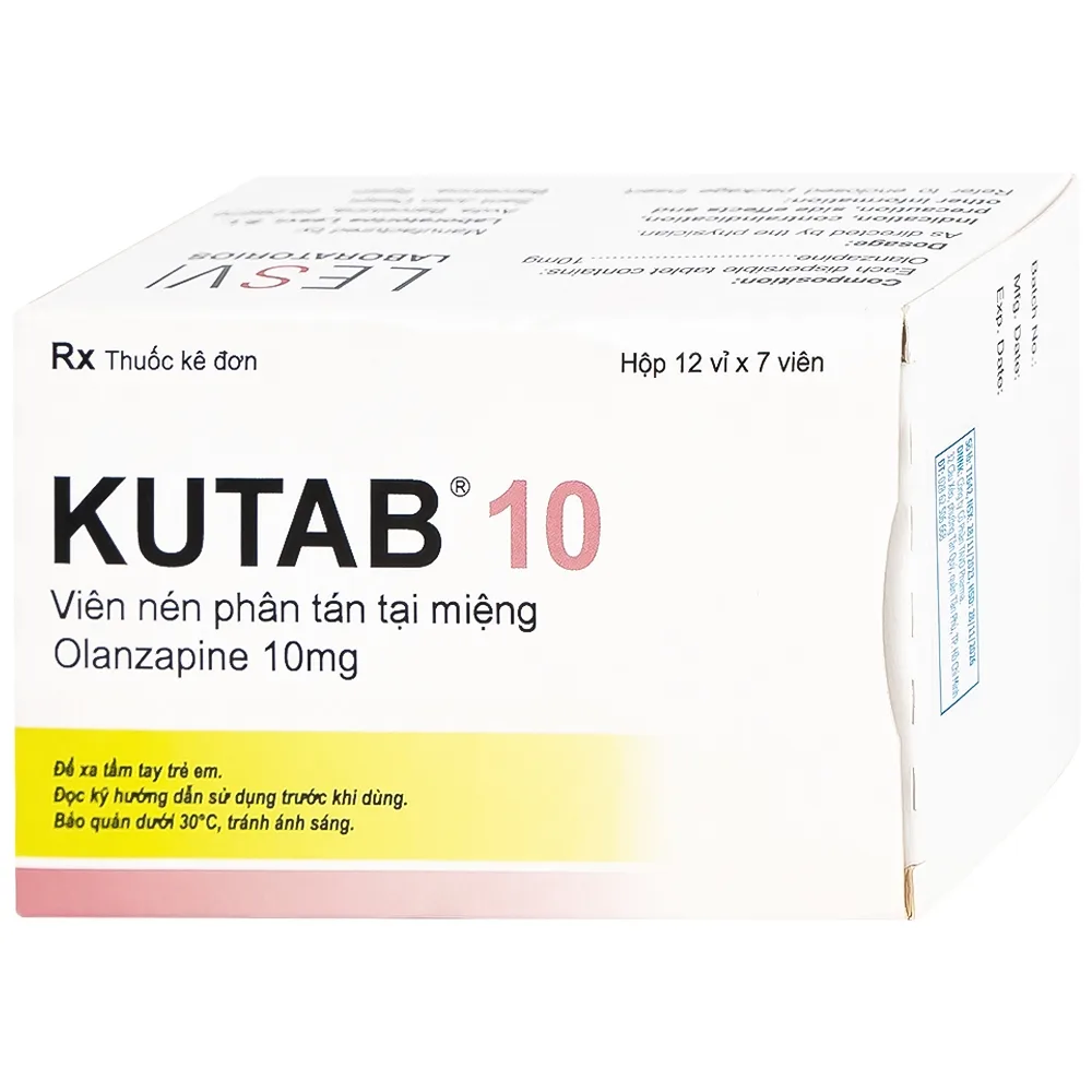 Hình ảnh Thuốc Kutab 10 Levis điều trị tâm thần phân liệt, giai đoạn hưng cảm vừa đến nặng (12 vỉ x 7 viên)