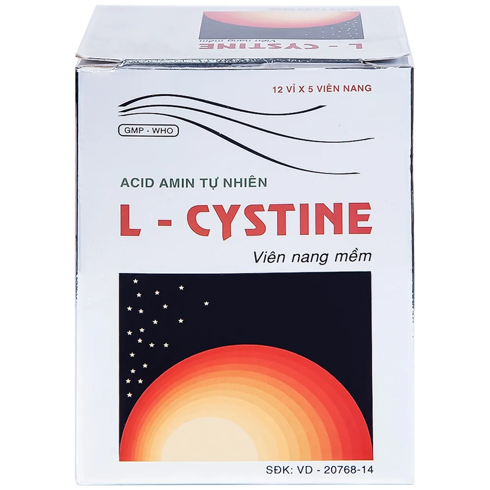 Hình ảnh Viên nang mềm L-Cystine 500mg Medisun bổ sung cho người suy dinh dưỡng, kém hấp thu, sạm da (12 vỉ x 5 viên)