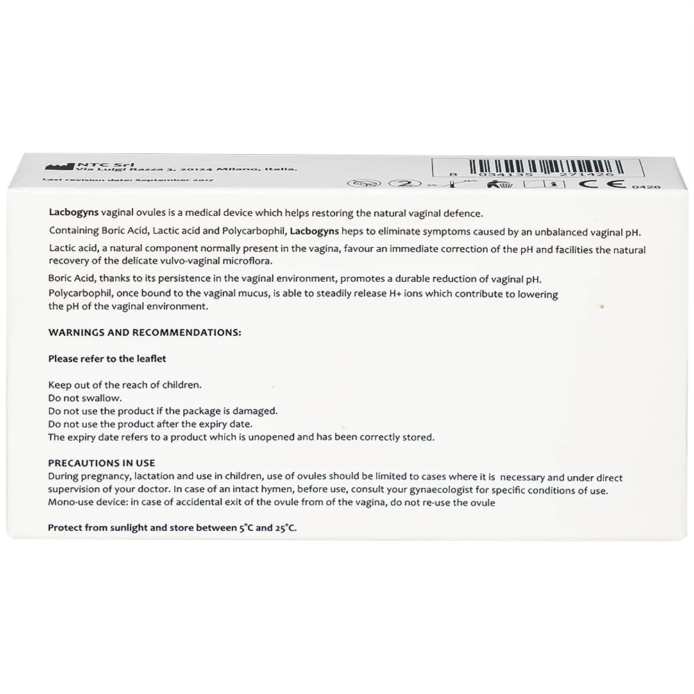 Hình ảnh Viên đặt Lacbogyns NTC Pharma ngăn ngừa và điều trị các bệnh âm đạo, viêm âm đạo (10 viên)