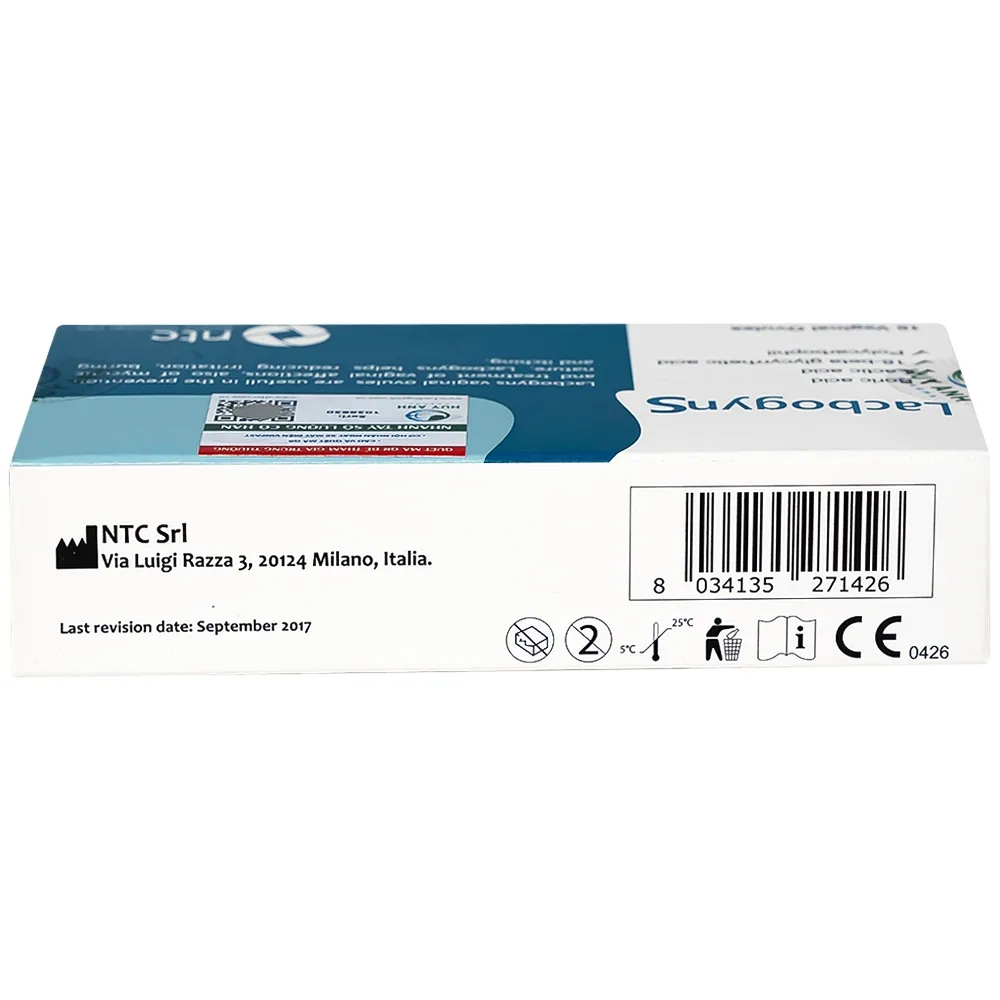 Hình ảnh Viên đặt Lacbogyns NTC Pharma ngăn ngừa và điều trị các bệnh âm đạo, viêm âm đạo (10 viên)
