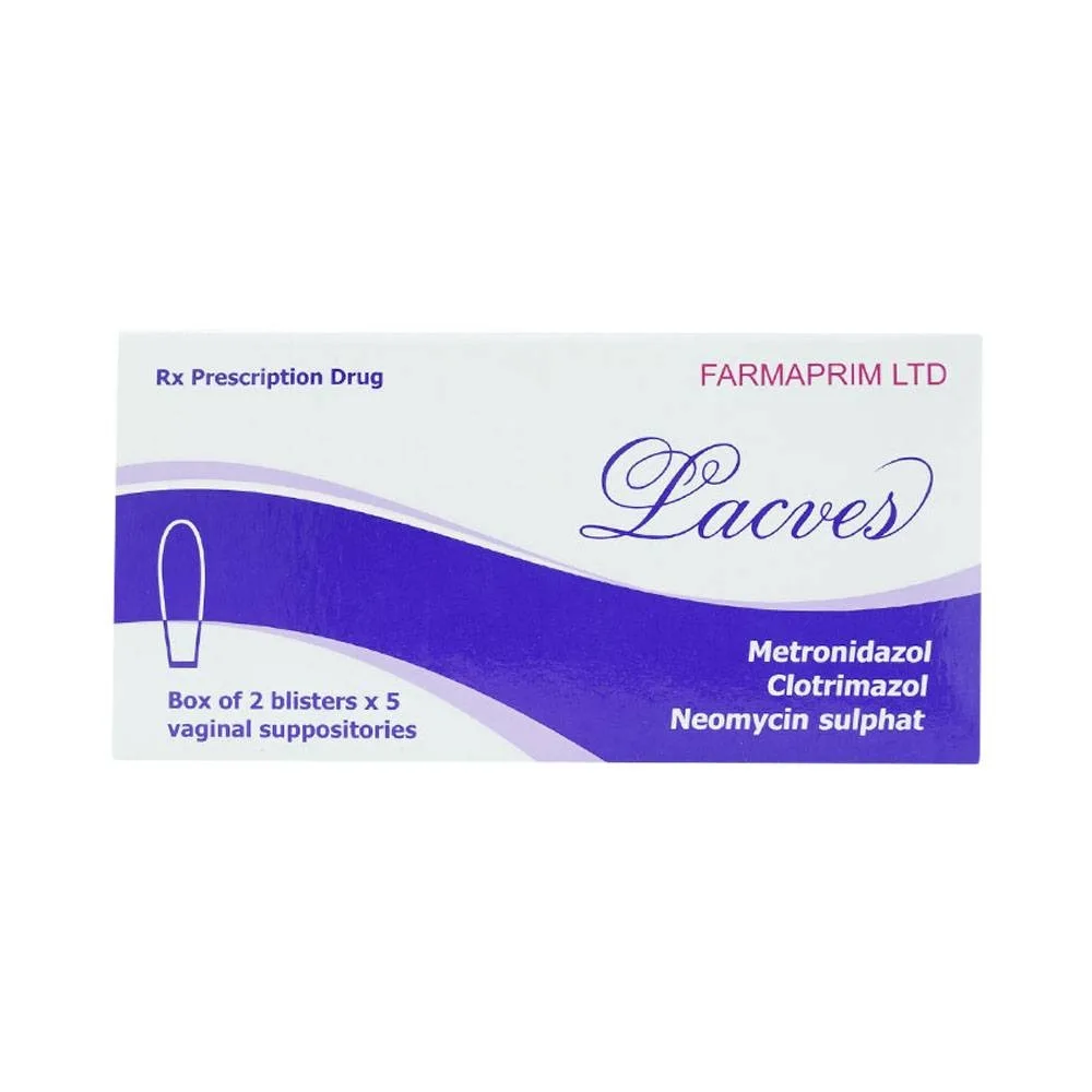 Hình ảnh Viên đặt âm đạo Lacves Farmaprim điều trị viêm âm đạo (2 vỉ x 5 viên)