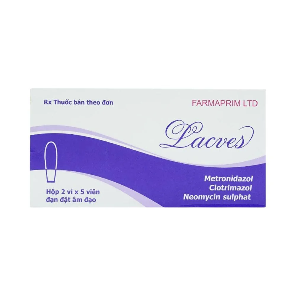Hình ảnh Viên đặt âm đạo Lacves Farmaprim điều trị viêm âm đạo (2 vỉ x 5 viên)