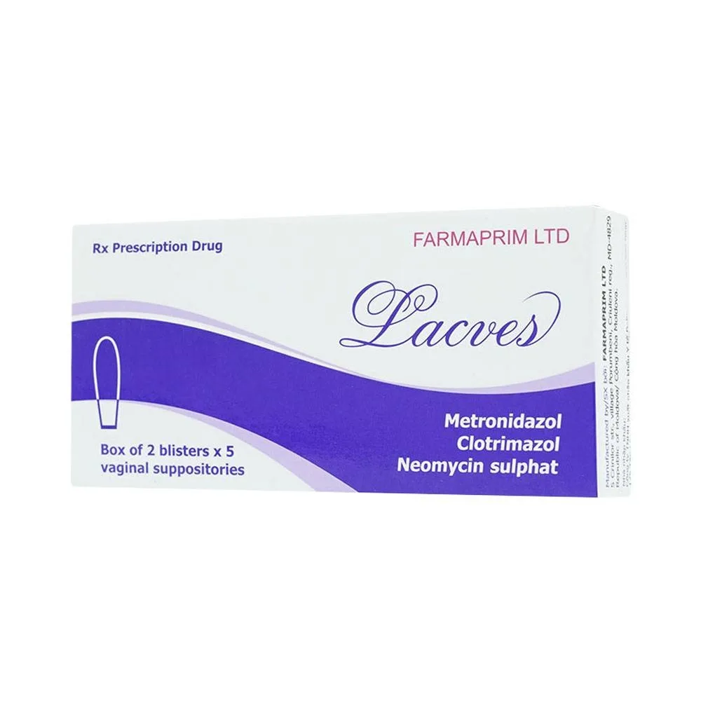 Hình ảnh Viên đặt âm đạo Lacves Farmaprim điều trị viêm âm đạo (2 vỉ x 5 viên)