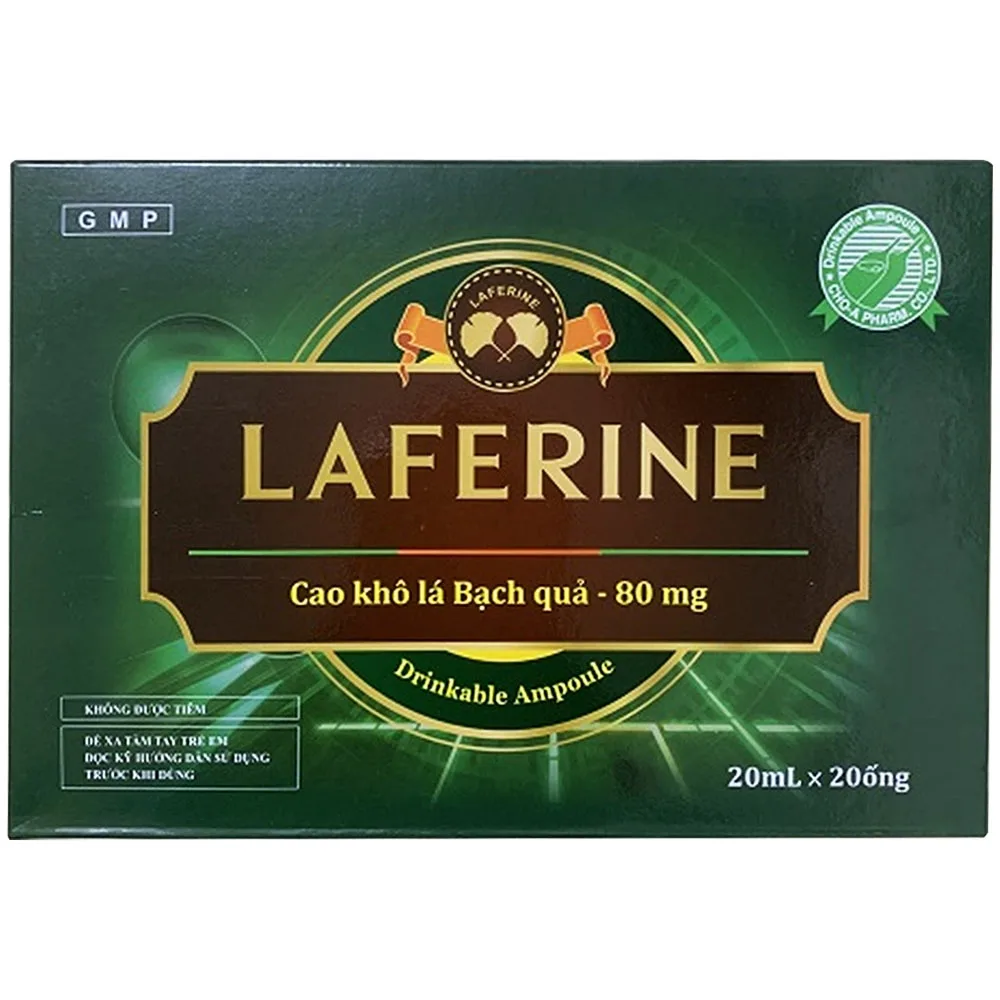 Hình ảnh Dung dịch uống Laferine 80mg Cho-A điều trị suy giảm trí nhớ, kém tập trung, thiểu năng (20 ống x 20ml)