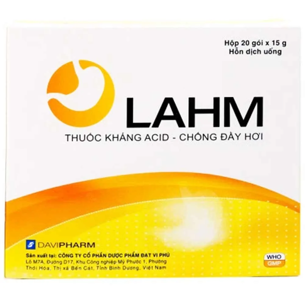 Hình ảnh Hỗn dịch uống LAHM DaviPharm kháng acid, chống đầy hơi, ợ nóng, viêm thực quản, viêm dạ dày (20 gói x 15g)