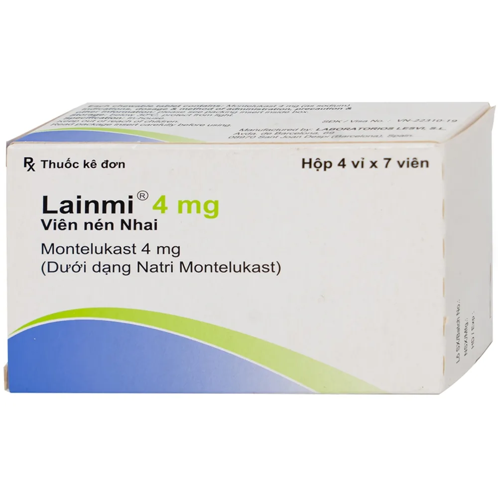Hình ảnh Thuốc Lainmi 4mg Lesvi phòng ngừa và điều trị hen (4 vỉ x 7 viên)