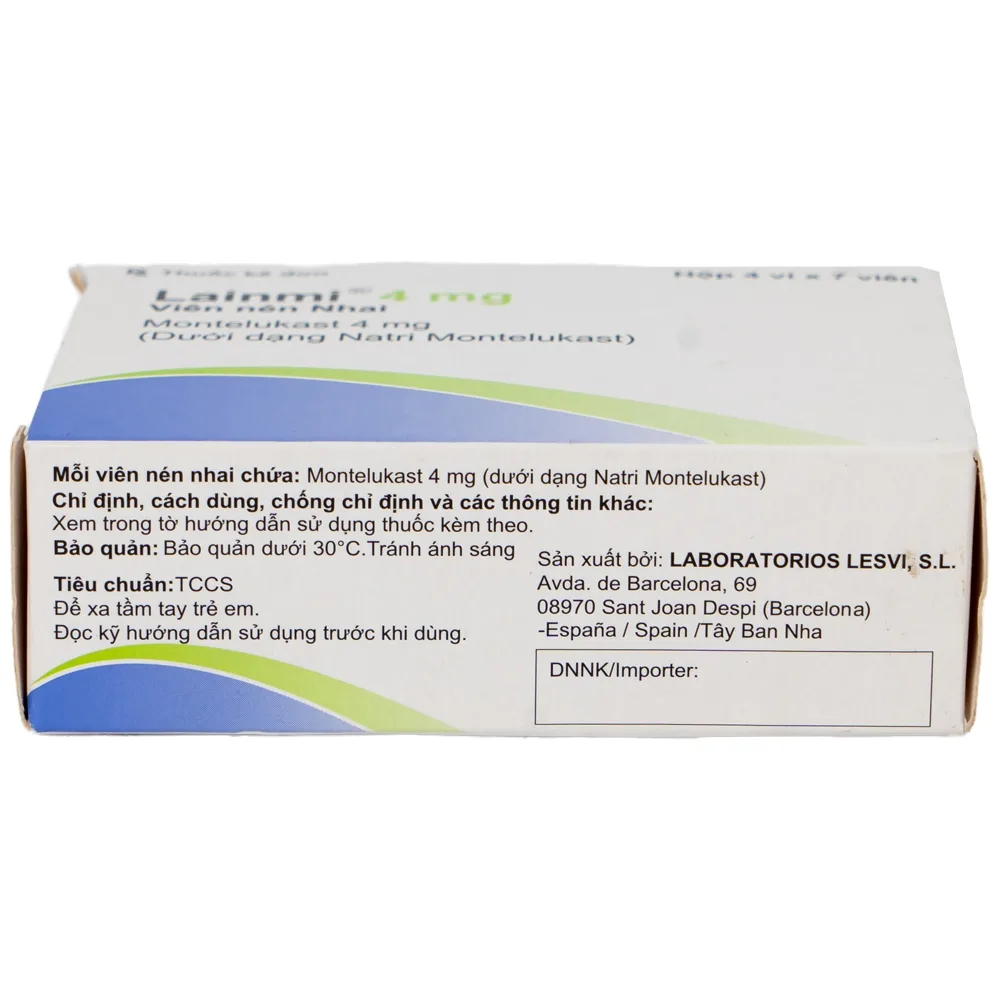 Hình ảnh Thuốc Lainmi 4mg Lesvi phòng ngừa và điều trị hen (4 vỉ x 7 viên)