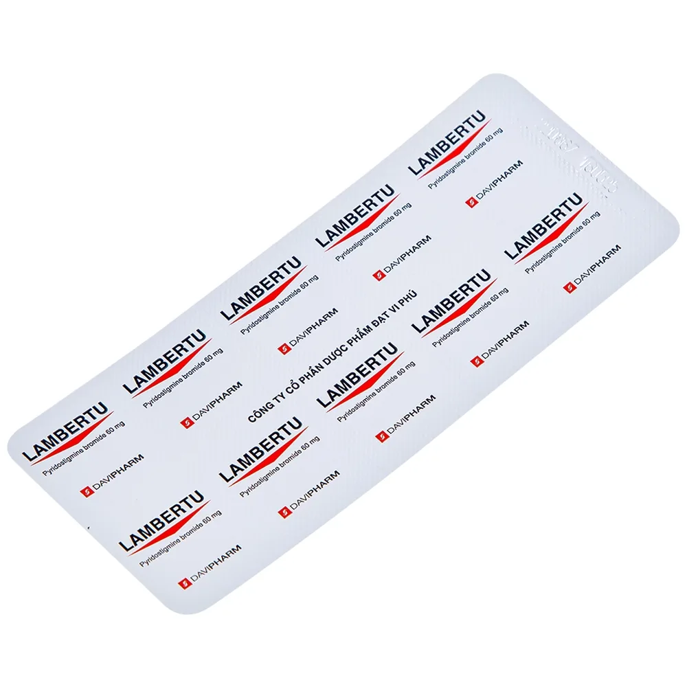 Hình ảnh Viên nén Lambertu 60mg DaviPharm điều trị bệnh nhược cơ (6 vỉ x 10 viên)