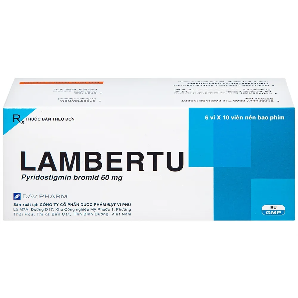 Hình ảnh Viên nén Lambertu 60mg DaviPharm điều trị bệnh nhược cơ (6 vỉ x 10 viên)
