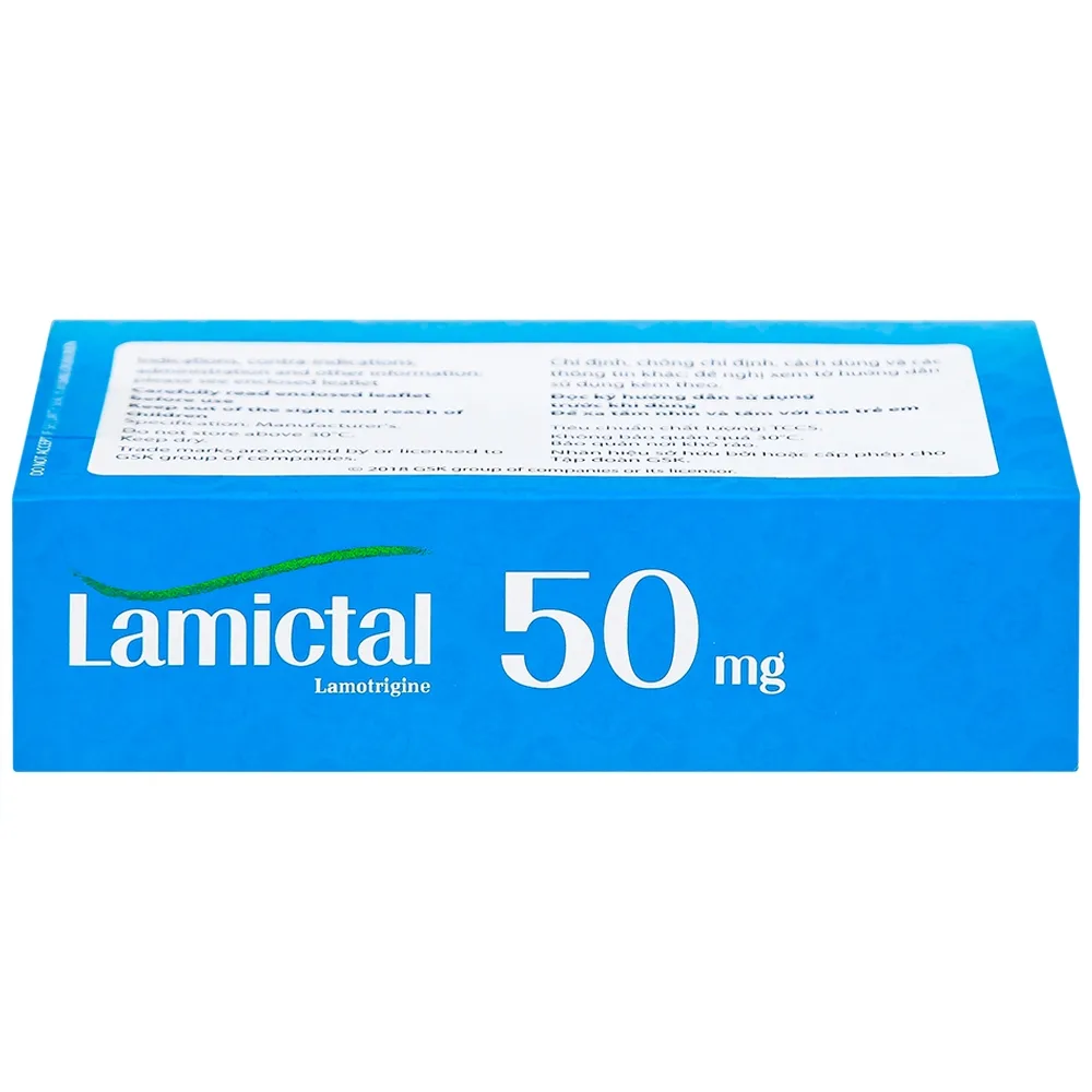Hình ảnh Viên nén Lamictal 50mg GSK điều trị động kinh và phòng ngừa bệnh rối loạn lưỡng cực (3 vỉ x 10 viên)
