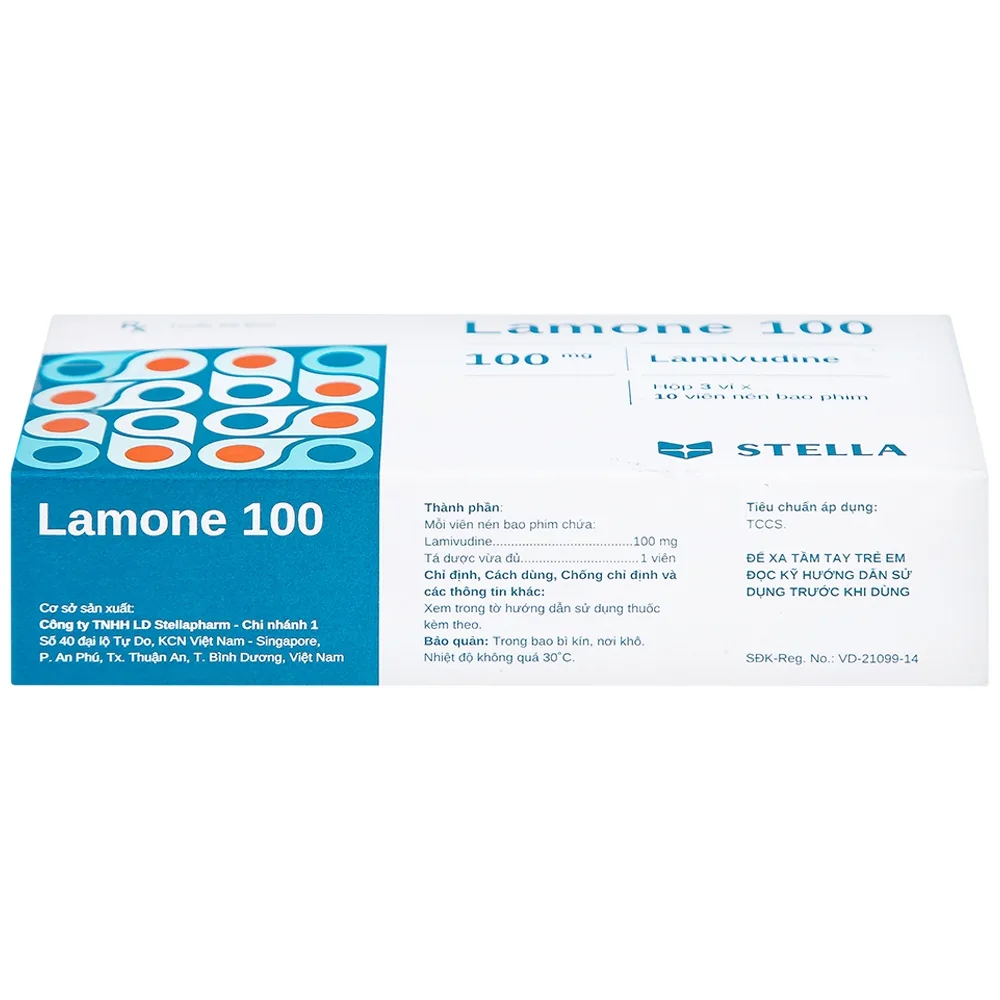 Hình ảnh Thuốc Lamone 100 Stella điều trị viêm gan siêu vi B mãn tính (3 vỉ x 10 viên)