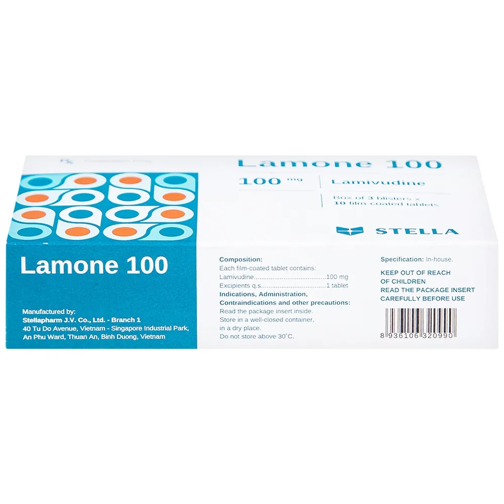 Hình ảnh Thuốc Lamone 100 Stella điều trị viêm gan siêu vi B mãn tính (3 vỉ x 10 viên)