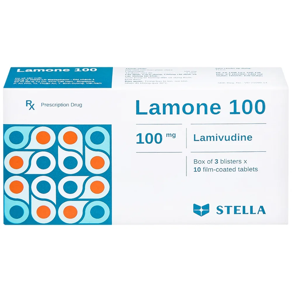 Hình ảnh Thuốc Lamone 100 Stella điều trị viêm gan siêu vi B mãn tính (3 vỉ x 10 viên)