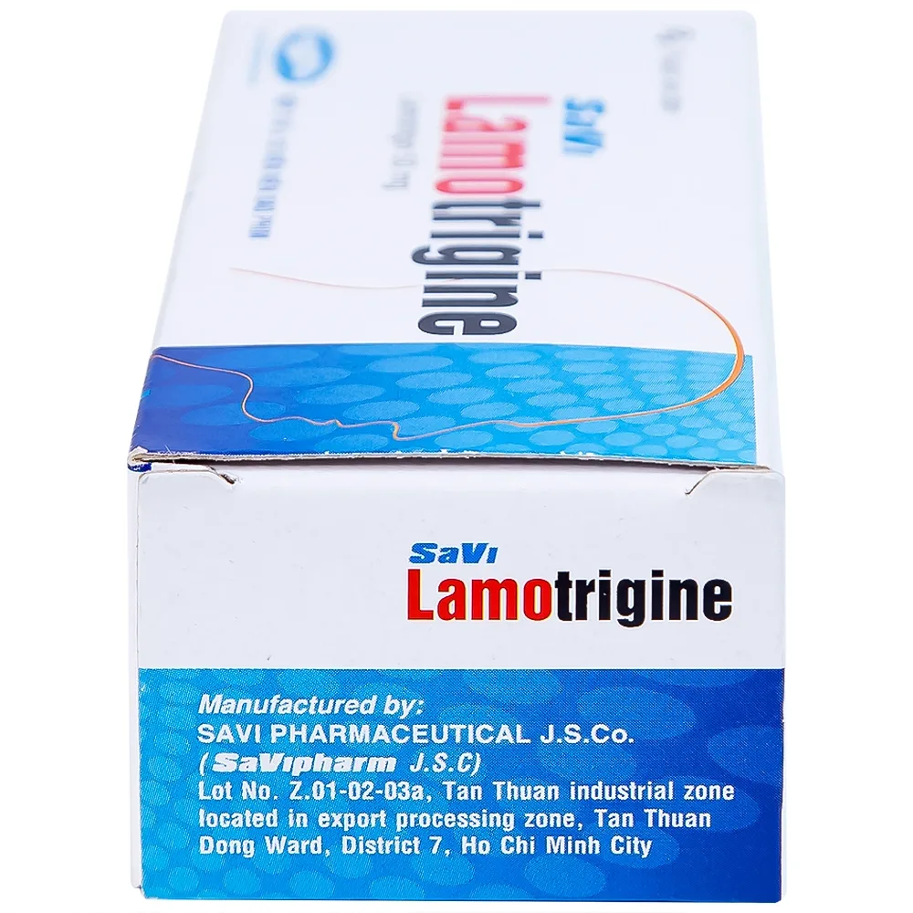 Hình ảnh Viên nén Lamotrigine 50mg SaVi điều trị động kinh (3 vỉ x 10 viên)