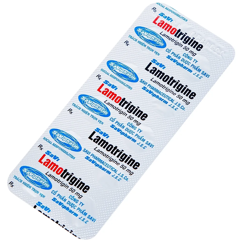 Hình ảnh Viên nén Lamotrigine 50mg SaVi điều trị động kinh (3 vỉ x 10 viên)
