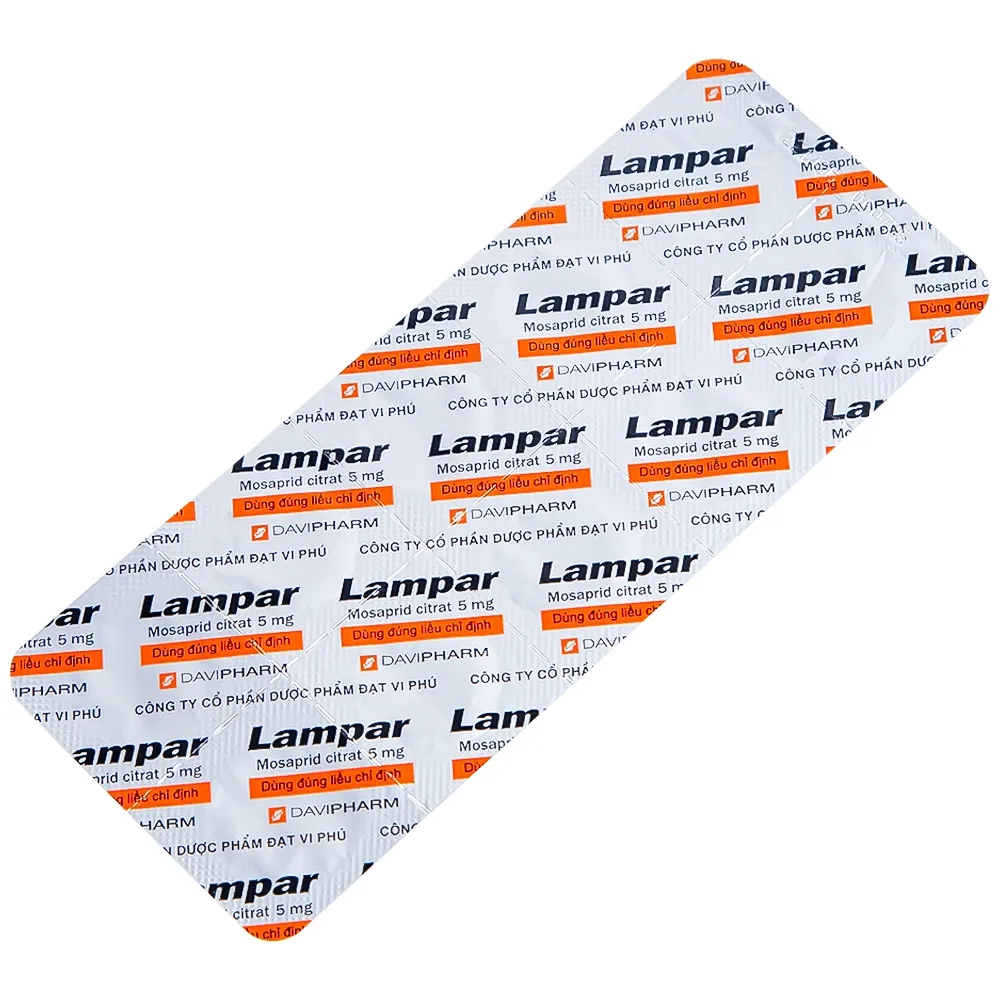 Hình ảnh Viên nén Lampar 5mg DaviPharm điều trị bệnh trào ngược dạ dày - thực quản mạn tính (6 vỉ x 10 viên)
