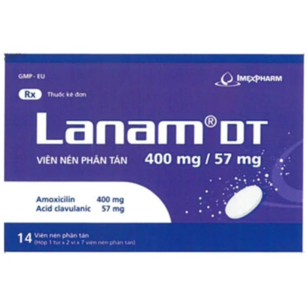 Hình ảnh Thuốc Lanam DT Imexpharm điều trị nhiễm khuẩn (2 vỉ x 7 viên)